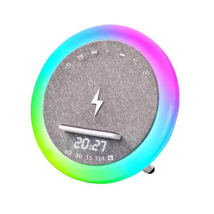 S302 Clock Alarm 15W Intelligent Wireless Charger LED Light Bluetooth Speaker