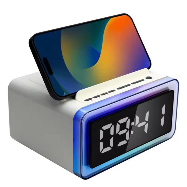 P14 Clock Alarm 10W Intelligent Wireless Charger LED Light Bluetooth Speaker