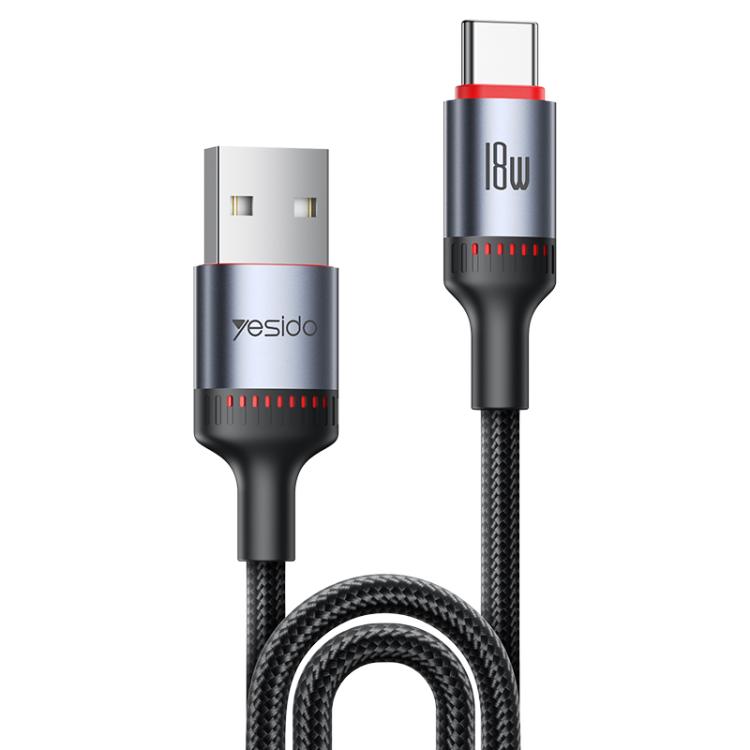 Yesido CA130C 18W 3A USB to USB-C / Type-C Charging Data Cable, Length: 2m