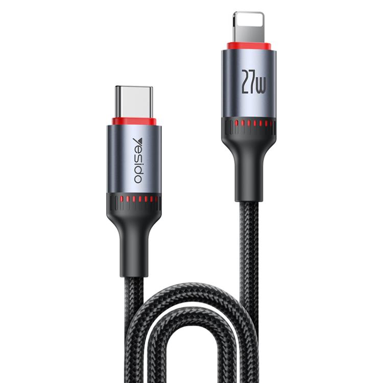 Yesido CA184 PD27W 3A USB-C / Type-C to 8 Pin Charging Data Cable, Length: 2m