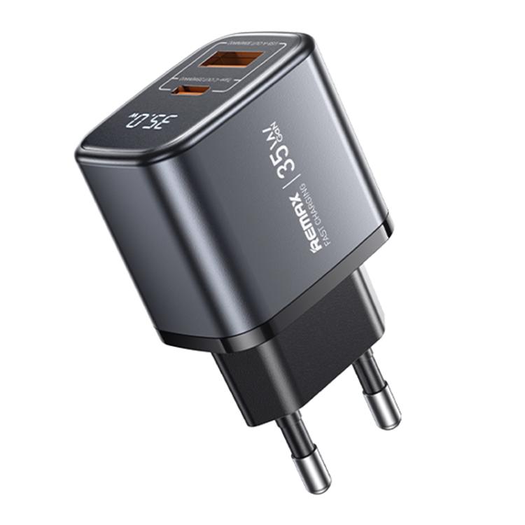 REMAX U2-AC 35W USB and Type-C GaN Digital Display Fast Charger