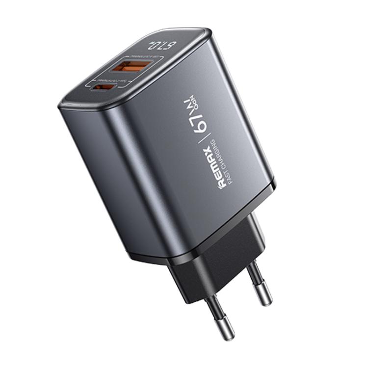 REMAX U2-AC 67W USB and Type-C GaN Digital Display Fast Charger