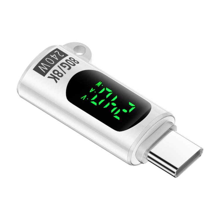 Type-C Male to Type-C Female 240W 80Gbps Adapter with Digital Display