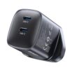 USAMS CC307 T66 45W Dual USB-C / Type-C GaN Fast Charger, UK Plug