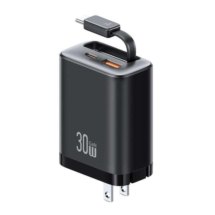 USAMS CC297 30W Fast Charger With Retractable USB-C / Type-C Cable