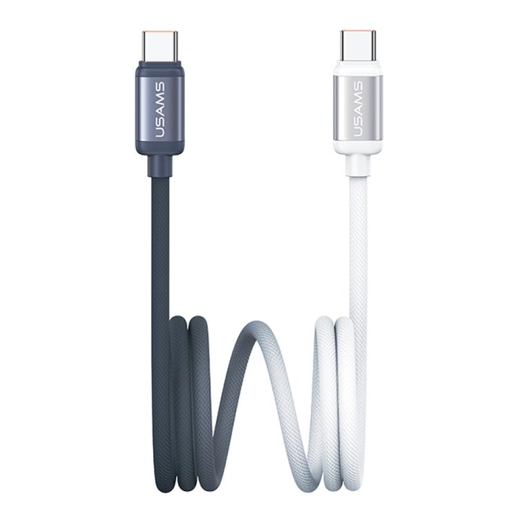 USAMS SJ756 Type-C to Type-C 60W Dual Color Aluminum Alloy Fast Charging Data Cable