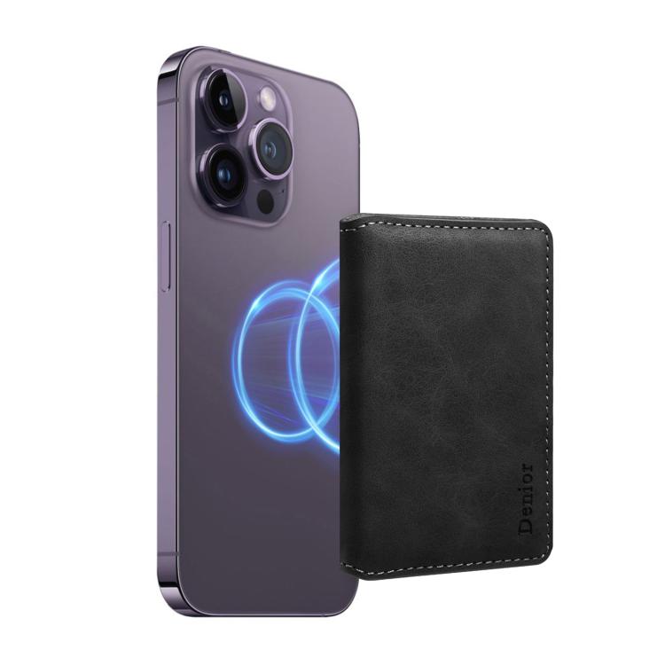 Denior V18 Magsafe Wallet Retro Texture Leather RFID Photo Frame Card Holder Bag