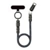 ROCK R15 Type-C to Type-C 60W Phone Lanyard Fast Charging Zinc Alloy Data Cable