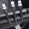ZGA CB08 5A 3 in 1 USB Fast Charging Braided Data Cable, Length: 1.2m