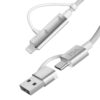 ZGA CB10 60W USB/Type-C to 8 Pin/Type-C 4 in 1 Fast Charging Data Cable, Length: 1.2m