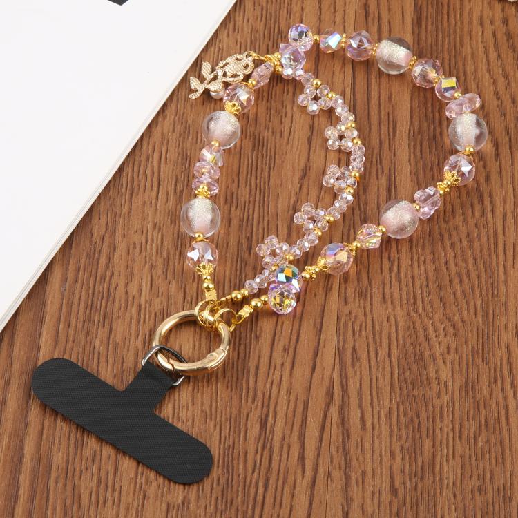 Flower Bead Chain Universal Phone Anti-lost Crystal Beads Charm Strap