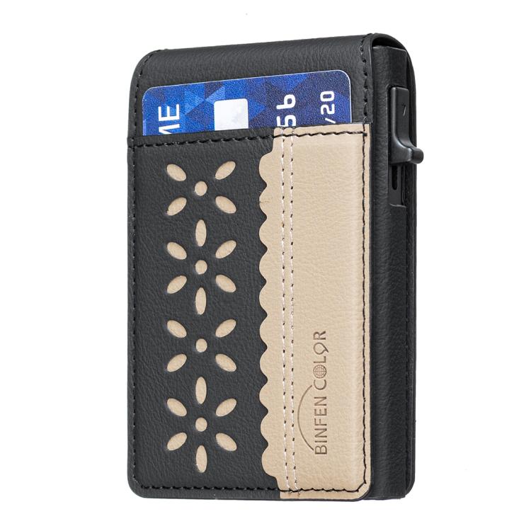 BFK30 Colorblock Flowers Magsafe Magnetic Leather Card Bag