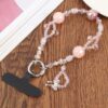 Butterfly Pendant Crystal Beaded Chain Anti-lost Mobile Phone Short Wrist Strap