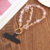 Flower Pendant Crystal Beaded Chain Anti-lost Mobile Phone Short Wrist Strap
