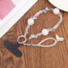 Fish Tail Pendant Crystal Beaded Chain Anti-lost Mobile Phone Short Wrist Strap