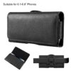 HAWEEL 6.1-6.8 inch Litchi Texture Genuine Leather Phone Belt Clip Horizontal Carrying Pouch