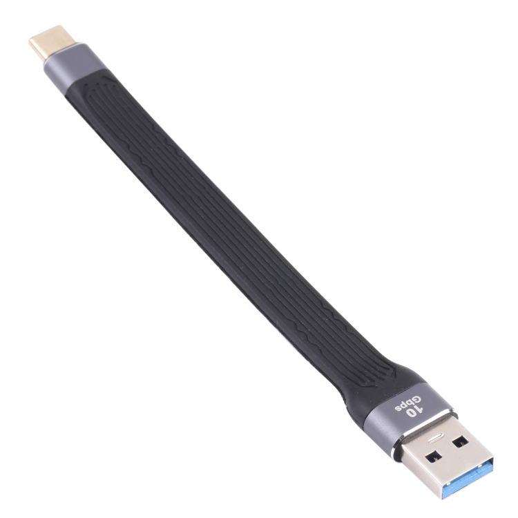10Gbps USB-C / Type-C Male to USB Male Soft Flat Data Transmission Fast Charging Cable