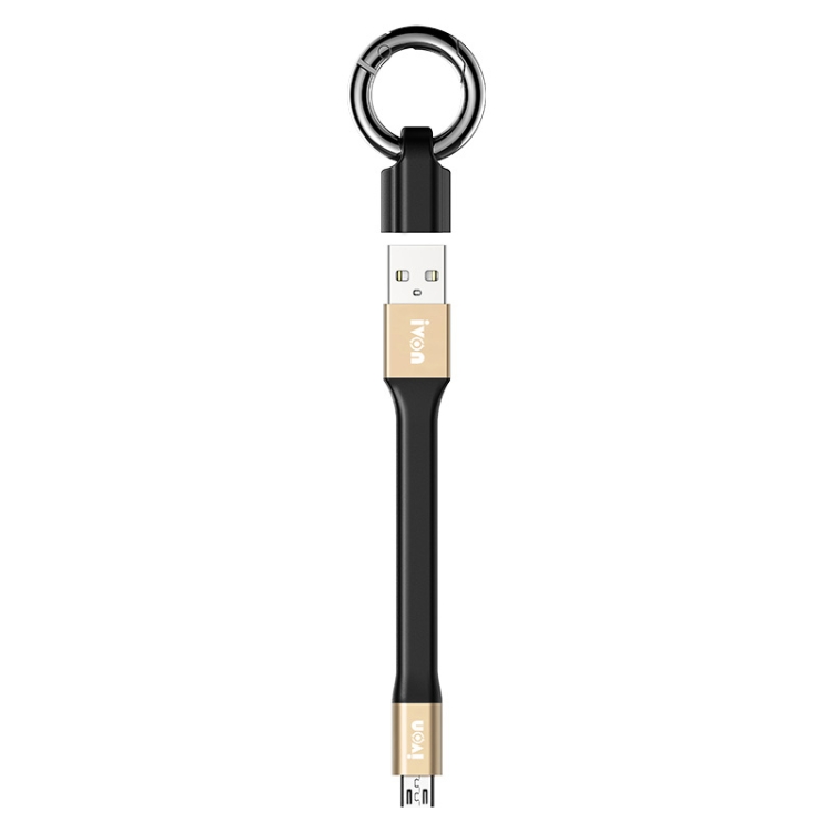 IVON CA90 3.1A Max USB to Micro USB Portable Data Cable with Ring, Length: 14.5cm