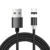 USB to Micro USB Magnetic Metal Connector Nylon Two-color Braided Magnetic Data Cable, Cable Length: 1m