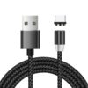 USB to USB-C / Type-C Magnetic Metal Connector Nylon Two-color Braided Magnetic Data Cable, Cable Length: 1m