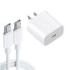 2 in 1 PD 20W Single USB-C / Type-C Port Travel Charger + 3A PD 3.0 USB-C / Type-C to USB-C / Type-C Fast Charge Data Cable Set, Cable Length: 2m, US Plug
