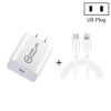 SDC-20W 2 in 1 PD 20W USB-C / Type-C Travel Charger + 3A PD3.0 USB-C / Type-C to 8 Pin Fast Charge Data Cable Set, Cable Length: 1m,
