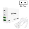 PD 100W Dual USB-C / Type-C + Dual USB 4-port Charger with Power Cable for Apple / Huawei / Samsung Laptop