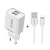 ENKAY Hat-Prince T003-1 10.5W 2.1A Dual USB Charging EU Plug Travel Power Adapter