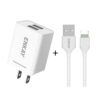 ENKAY Hat-Prince U008-1 10.5W 2.1A Dual USB Charging US Plug Travel Power Adapter