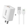 ENKAY Hat-Prince U033 18W 3A PD + QC3.0 Dual USB Fast Charging Power Adapter US Plug Portable Travel Charger