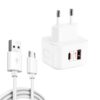 YSY-6087PD 20W PD3.0 + QC3.0 Dual Fast Charge Travel Charger with USB to Micro USB Data Cable