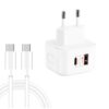 YSY-6087PD 20W PD3.0 + QC3.0 Dual Fast Charge Travel Charger with Type-C to Type-C Data Cable