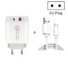 20W PD Type-C + QC 3.0 USB Interface Fast Charging Travel Charger with USB to Micro USB Fast Charge Data Cable