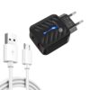 PD03 20W PD3.0 + QC3.0 USB Charger with USB to Micro USB Data Cable, EU Plug