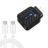 PD03 20W PD3.0 + QC3.0 USB Charger with Type-C to Type-C Data Cable, US Plug