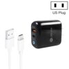PD04 Type-C + USB Mobile Phone Charger with USB to Type-C Cable, US Plug