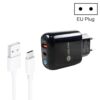 PD04 Type-C + USB Mobile Phone Charger with USB to Type-C Cable, EU Plug