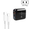 PD04 Type-C + USB Mobile Phone Charger with Type-C to Type-C Cable, US Plug