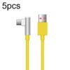 5pcs XJ-95 1m USB to Type-C Elbow Fast Charging Data Cable for Xiaomi and Other Phone