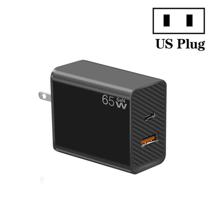 GaN PD48W Type-C PD3.0 + USB3.0 Fast Charger ，US Plug