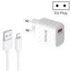 TE-005 QC3.0 18W USB Fast Charger with 1m 3A USB to 8 Pin Cable, EU Plug