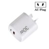 PD30W USB-C / Type-C + QC3.0 USB Dual Port Charger for iPhone 15 / iPad Series, AU Plug