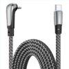 ENKAY PD65W Elbow Type-C to Type-C Fast Charging Data Braid Cable with Indicator Light