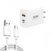 PD30W USB-C / Type-C + 8 Pin + USB Charger with USB to Micro USB Data Cable