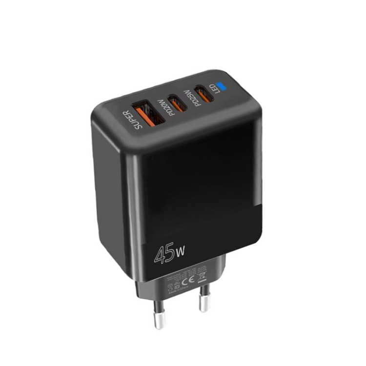 45W PD3.0 / PPS Type-C + QC3.0 USB Fully Compatible Protocol Charger, EU Plug