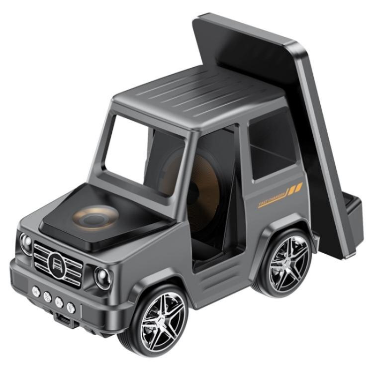 G63 Bluetooth Speaker Clock Atmosphere Light 6-in-1 Car Shape 15W Desktop Wireless Charger