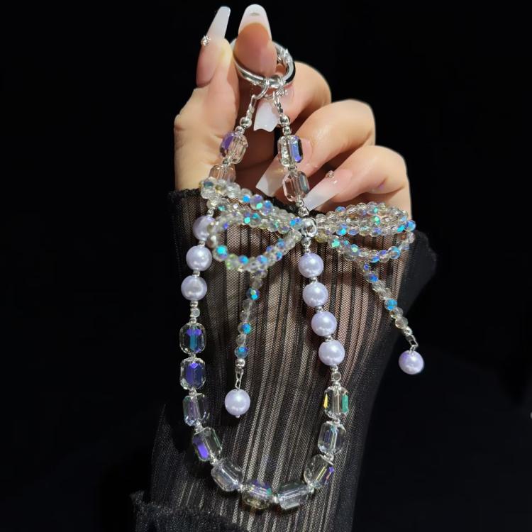 Diamond Crystal Bow Crystal Pearl Phone Chain