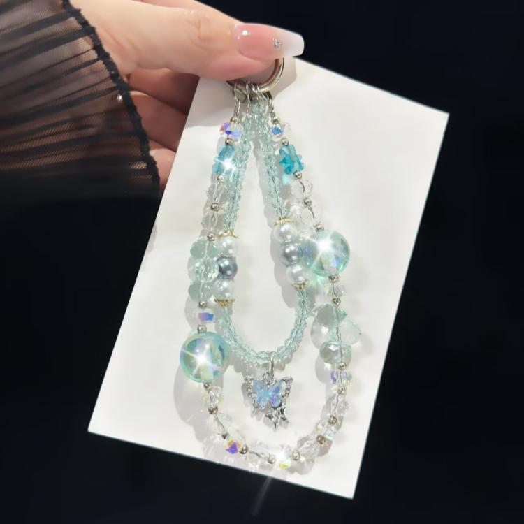 Bear Butterfly Pearl Mobile Phone Chain