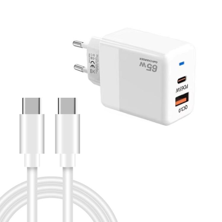 PD41 GaN PD 45W + USB Charger with Type-C to Type-C Data Cable, EU Plug