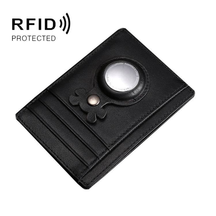 Tracking Locator Leather Wallet RFID Anti-theft Card Holder for AirTag